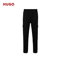 HUGO BOSS 男士2024夏季堆叠徽标装饰弹力棉卫裤 001-黑色 EU:M