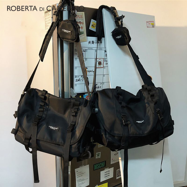 Roberta di Camerino 诺贝达 日系ins百搭大容量斜挎包休闲尼龙港风机能包男女工装包
