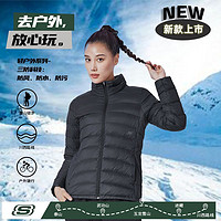 SKECHERS 斯凯奇 羽绒服女轻薄新款梭织短款外套女保暖成人运动休闲外套