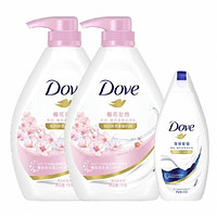 88VIP：Dove 多芬 樱花甜香滋养美肤沐浴乳 1KG*2+190ml 