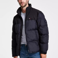 TOMMY HILFIGER 男士混合材质羽绒夹克
