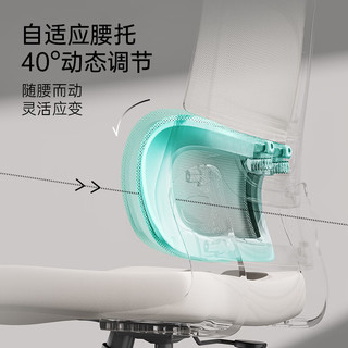 黑白调 P1 Pro人体工学椅电脑椅办公椅子人工力学座椅久坐电竞椅学习椅 P1 Pro-云白【自适应悬浮腰托】