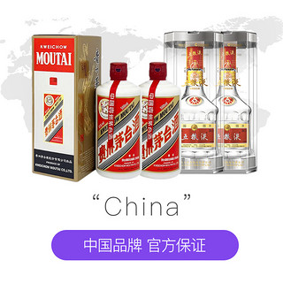 飞天茅台53度500ml*2+五粮液第七代52度500ml*2白酒海外