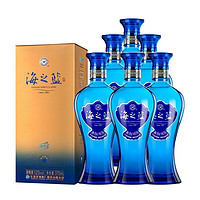 百亿补贴：YANGHE 洋河 蓝色经典海之蓝52度375ml*6瓶正品浓香型白酒口感绵柔自饮酒