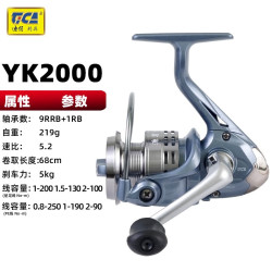 迪佳 摇轮 DW2000大物 10轴纺车轮全金属头渔轮海竿轮远投鱼轮矶钓路亚轮鱼线轮海杆轮