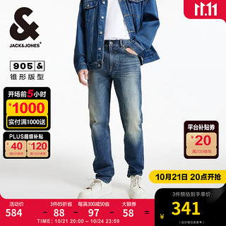 杰克·琼斯（JACK&JONES）秋季时尚潮男百搭舒适休闲微弹长裤子锥形牛仔裤男224332028 中牛仔蓝E41 175/80A/MR