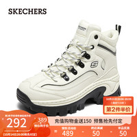 斯凯奇(Skechers)【双11】女鞋秋冬户外休闲增高厚底透气高帮鞋177236 白色/黑色/WBK 41