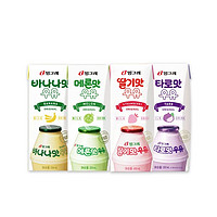 Binggrae 宾格瑞 韩国进口香蕉牛奶草莓牛奶早餐奶200ml*4盒