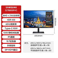 SAMSUNG 三星 27英寸4KIPS专业色彩设计显示器S27B800PXC