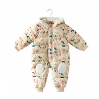 婴幼儿棉服连体衣冬装宝宝6-9-12月保暖外出棉袄抱衣冬季哈衣加厚