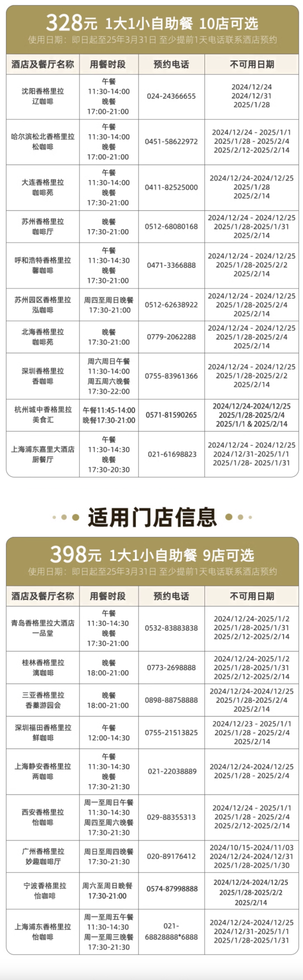 “最好吃”的酒店集团回归!大部分周末通用!香格里拉酒店43店双人自助餐通兑