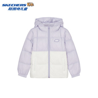 斯凯奇斯凯奇童装三防棉服冬季男女童轻薄羽绒外套L423K119 （拼色）浅雪青色/00EW 170cm