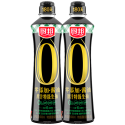 厨邦 酱油零添加原汁特级生抽500ml*2酿造特级调味炒菜凉拌点蘸
