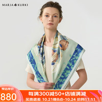玛丽亚.古琦(玛丽亚古琦 MARJA KURKI)丝巾真丝女大方巾礼盒装高档桑蚕丝围巾斜纹绸双面异色 灰绿色