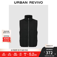 UR2024秋冬男装时尚百搭高立领双拉链羽绒服UMU140029 正黑 S