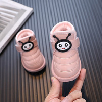 雨鸥 2024冬新款男女童棉鞋雪地靴1-4岁加绒保暖皮靴软底婴儿学步鞋BYX 512粉色 加绒 21码 内长14cm