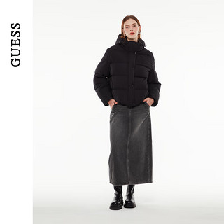 GUESS24年冬季女通勤百搭立领羽绒服-W4PL4FW55R0 JBLK-石墨黑 XS （80-100）