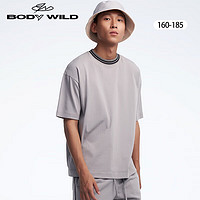 BODYWILD 爱慕集团旗下男圆领短袖上衣睡衣家居服复古运动ZBN41VN1灰色170