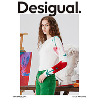 Desigual 女士宽松印花拼接针织衫 23DWJF701000