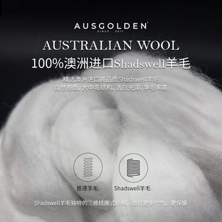 AUSGOLDEN澳洲100%纯羊毛被A类抗菌防螨单双人春秋被子加厚冬被被芯四季被 冬被加厚 被芯220*240cm（适1.8/2米床）