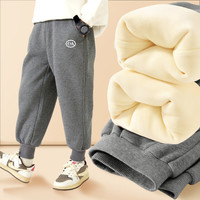 西雅衣家 C&A儿童裤子休闲加绒裤冬款男女休闲裤加绒冬款男女童裤子儿童休闲裤 深灰 160