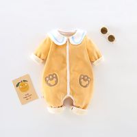 皮偌乔新生婴儿加绒连体衣男女宝宝居家外出满月百日宴哈衣爬服