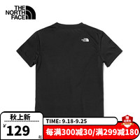 北面（The North Face）短袖款夏户外运动速干衣圆领半袖T恤 JK3/黑色 S