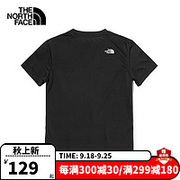 北面（The North Face）短袖款夏户外运动速干衣圆领半袖T恤 JK3/黑色 S