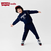 Levi's李维斯儿童加绒运动套装童装卫衣2024冬季男童 深靛蓝 160/80