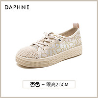 88VIP：DAPHNE 达芙妮 渔夫鞋女2024软底夏季网面蕾丝透气凉鞋一脚蹬软底薄款单鞋