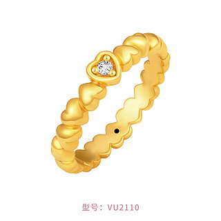 CHOW TAI FOOK 周大福 SOINLOVE「极简」极简爱心戒指18K金钻石戒指VU2110