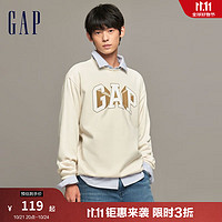 Gap 盖璞 男士LOGO碳素软磨抓绒卫衣 841334