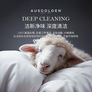 AUSGOLDEN澳洲100%纯羊毛被A类抗菌防螨单双人春秋被子加厚冬被被芯四季被 冬被加厚 被芯220*240cm（适1.8/2米床）