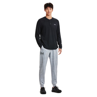 安德玛（UNDERARMOUR）秋冬DFO Waffle Henley男训练运动长袖T恤1302356 黑色001 XL