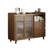 MIKEMIJIA 米客米家 日式餐边柜 深胡桃色 100*36*92cm 实木生态板款