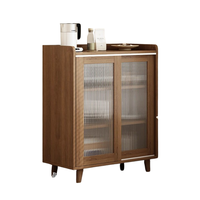 MIKEMIJIA 米客米家 日式餐边柜 深胡桃色 70*36*92cm 实木生态板款