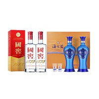 88VIP：国窖1573 52度 500ml*2+洋河海之蓝 42度 480ml*2瓶礼盒