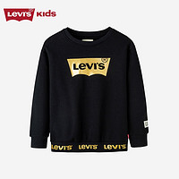 Levi's 李维斯 童装冬季男女童卫衣儿童保暖加绒蝙蝠标上衣 黑美人 110/52(4)