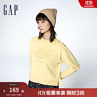 Gap 盖璞 女装LOGO刺绣圆领卫衣 874454