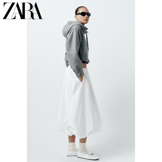 ZARA TRF女装 气球版型全棉蓬松下摆迷笛白色长裙 1255402250 白色 S (165/66A)