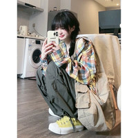 携鱼 日系复古多巴胺格子衬衫外套 少年感 10101322943830