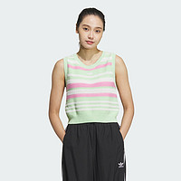 adidas 阿迪达斯 条纹针织运动背心女装adidas阿迪达斯官方三叶草JI7051