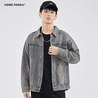 HOME PANDA HomePanda复古牛仔外套男春秋季宽松休闲美式潮牌工装夹克牛仔衣