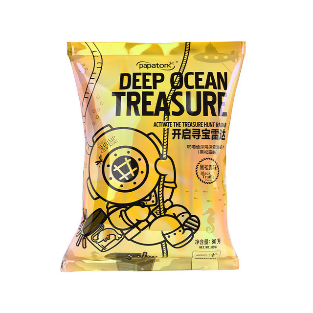 papatonk 啪啪通 Papatonk 印尼进口虾片 黑松露味 80g/袋