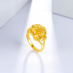 ZHOU LIU FU 周六福 足金999花型桃运连连女戒活口 约6.73g AB012315