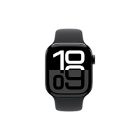 Apple 苹果 Watch Series 10；亮黑色铝金属表壳；黑色运动型表带