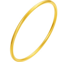 周六福 黄金手镯女圆圆满满足金手镯实心计价A1012545 约22.63g 58mm