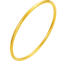 ZHOU LIU FU 周六福 黄金手镯女圆圆满满足金手镯实心计价A1012545 约22.63g 58mm