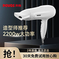 POVOS 奔腾 电吹风机2200W大功率速干不伤发家庭发廊冷热两用学生吹风筒