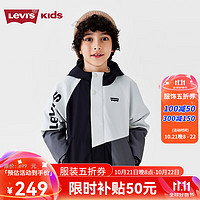 Levi's李维斯儿童男女童加绒风衣冬季童装外套防泼水 黑美人 160/80